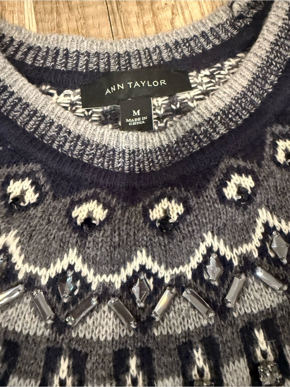 Fair Isle Crewneck Sweater - Cream & Gray - Picture 4 of 6